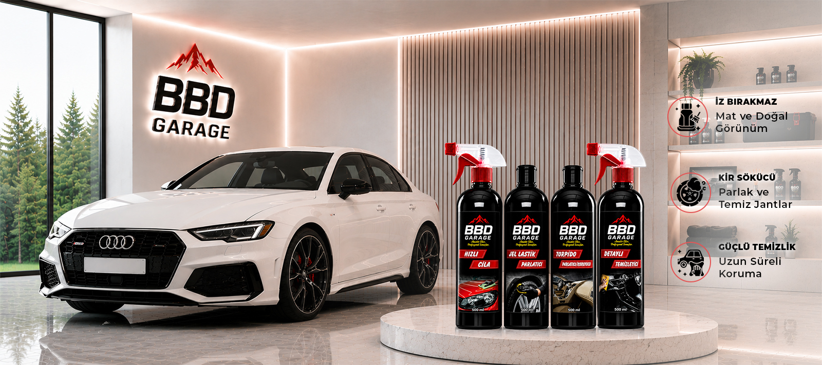 BBD Garage Hızlı Cila + Jel Lastik + Torpido Dörtlü Set