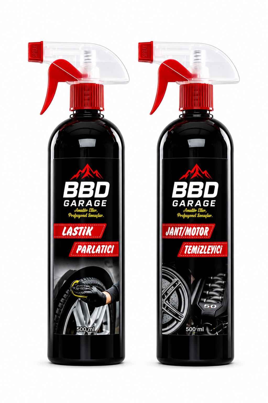 BBD GARAGE Lastik Parlatıcı + Jant/Motor Temizleyici İkili Set