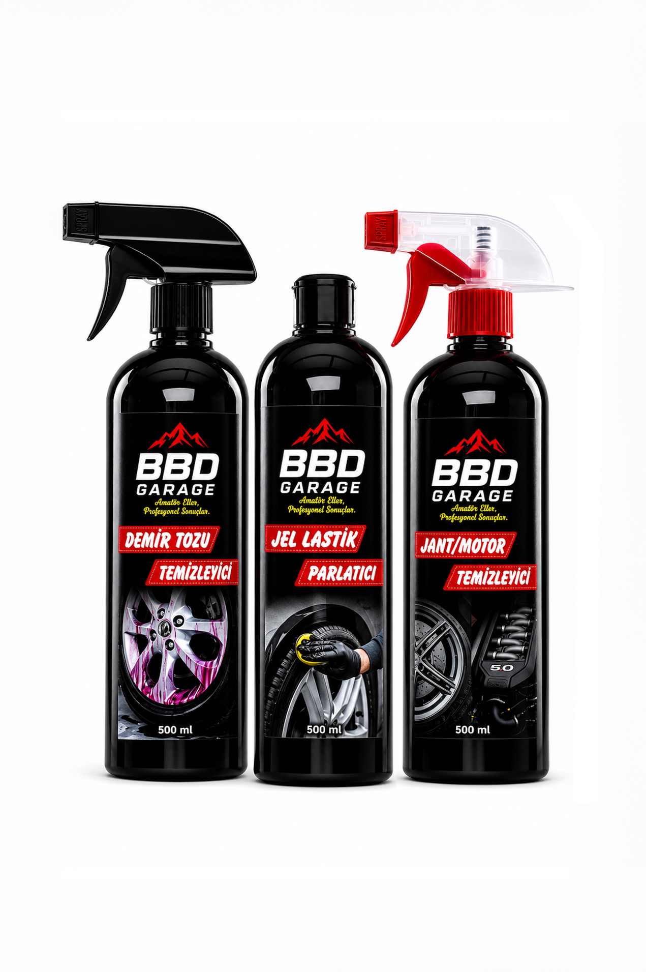 BBD GARAGE Demir Tozu + Jel Lastik + Jant/Motor 3'lü Set