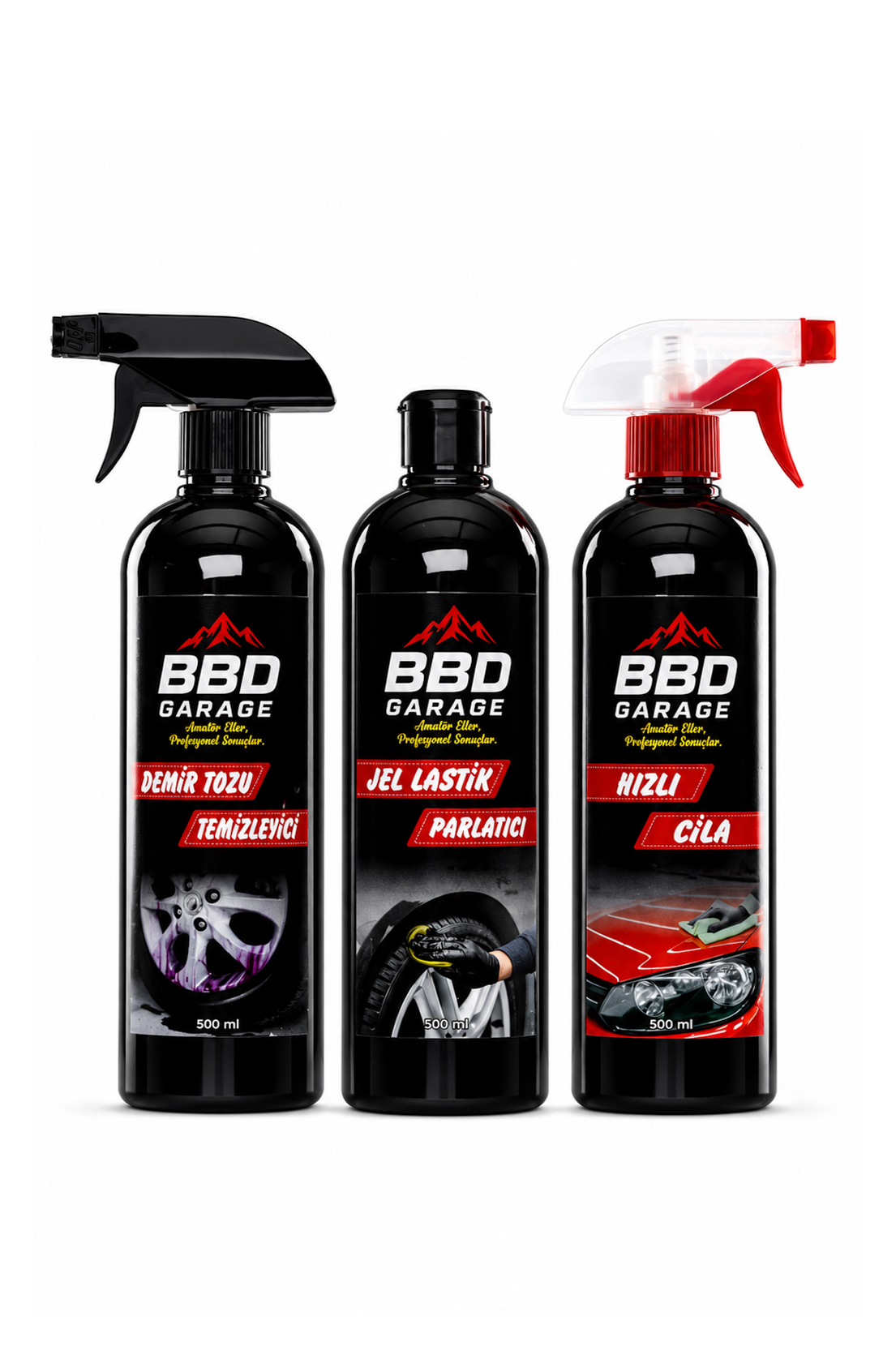 BBD GARAGE Demir Tozu + Jel Lastik + Hızlı Cila 3'lü Set