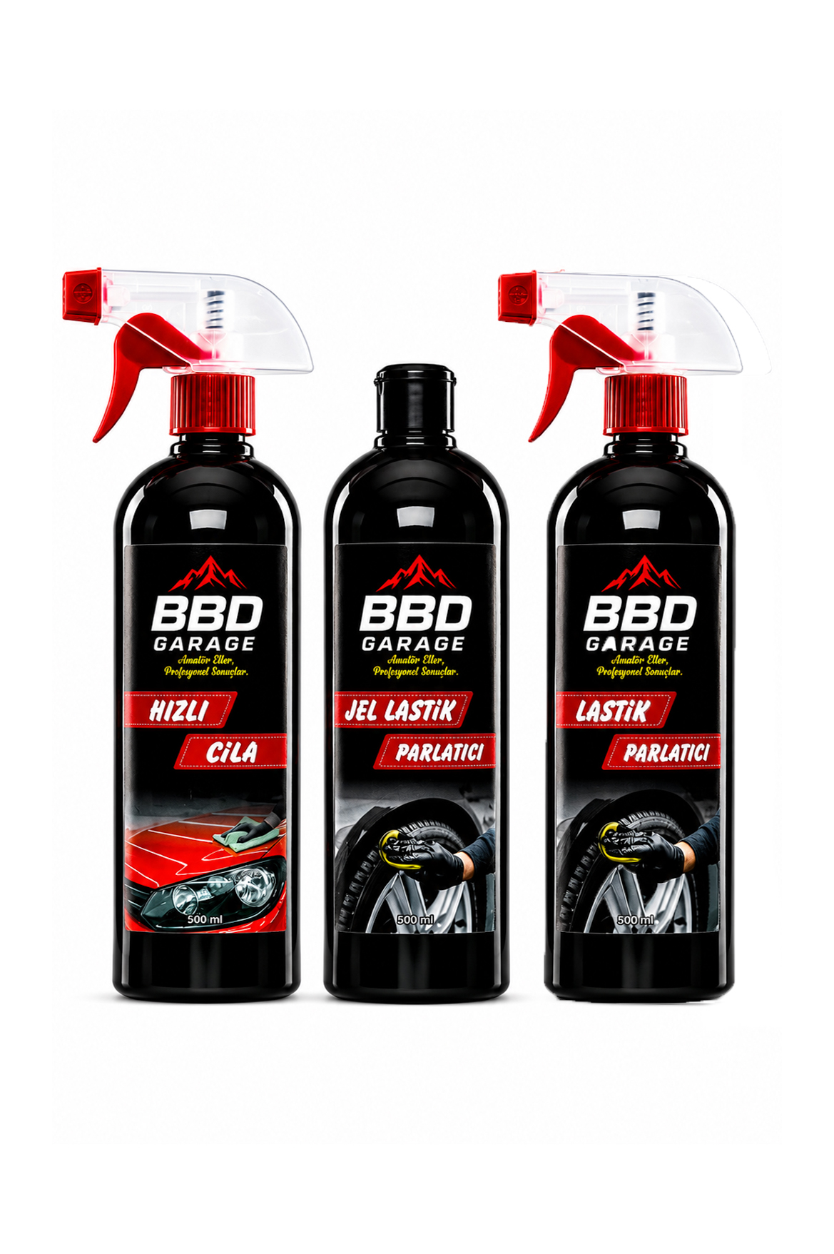 BBD GARAGE Hızlı Cila + Jel Lastik + Lastik Parlatıcı 3'lü Set