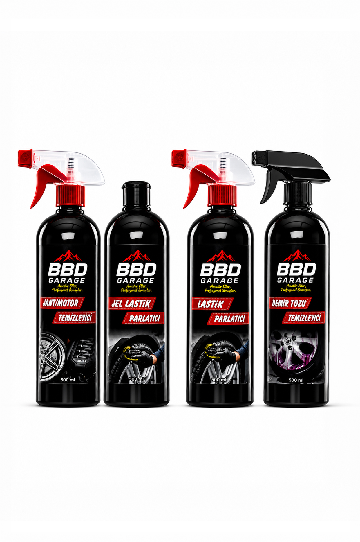 BBD GARAGE Jant/Motor + Jel Lastik + Lastik + Demir Tozu 4'lü Set