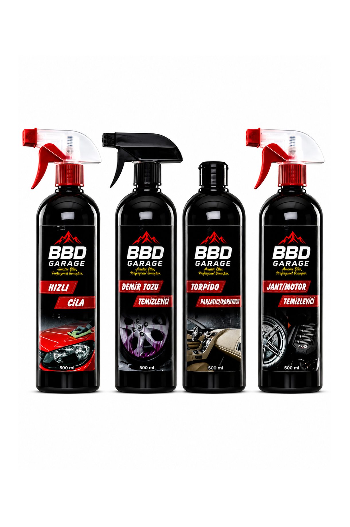BBD GARAGE Hızlı Cila + Demir Tozu + Torpido + Jant/Motor 4'lü Set