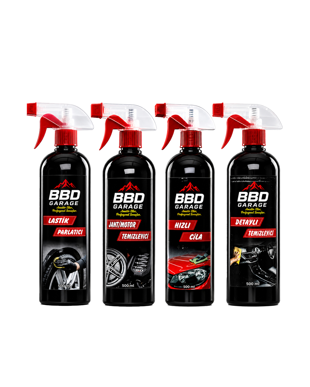 BBD GARAGE Lastik Parlatıcı + Detaylı Temizlik + Hızlı Cila + Jant/Motor 4'lü Set